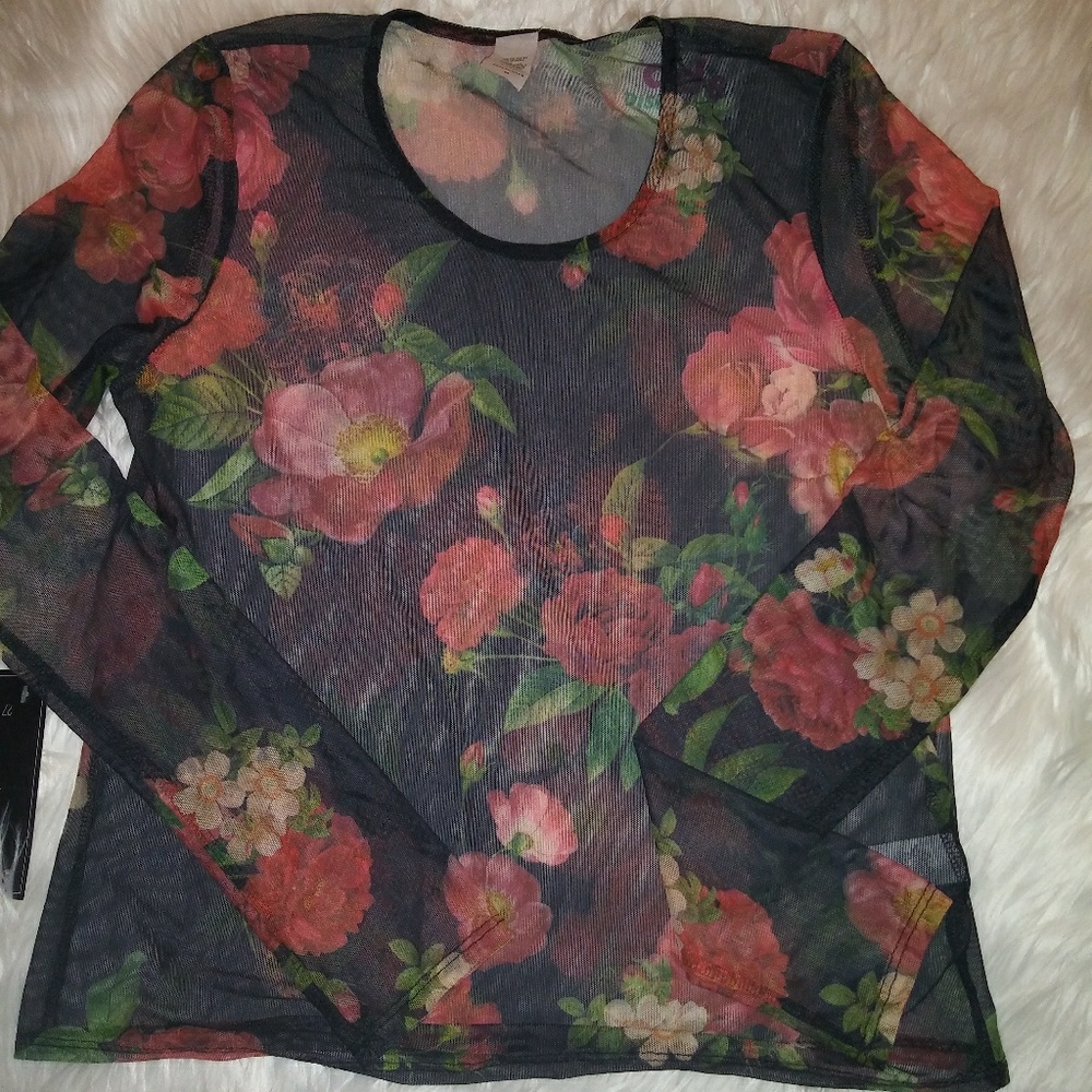 sheer floral top